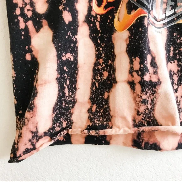 SOLD—Custom Harley Davidson Tie Dye Tank Top w/ Flames Graphic. Black, Large - Picture 6 of 13